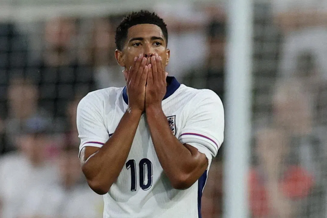 England's Jude Bellingham looks dejected after their 3-1 international friendly loss to Senegal in June. 