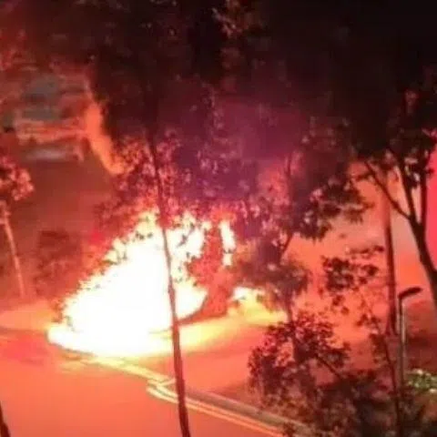 The Singapore Civil Defence Force was alerted to a fire involving a car at Block 980D Buangkok Crescent on March 23, 2026.