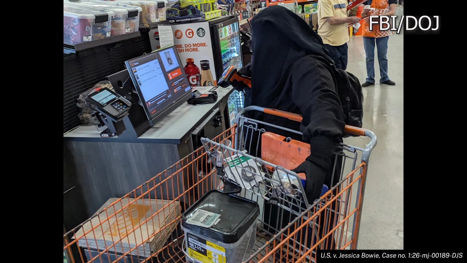 Jessica Bowie allegedly buying the items necessary to build an explosive device to attack the New York state capitol building, according to US officials.