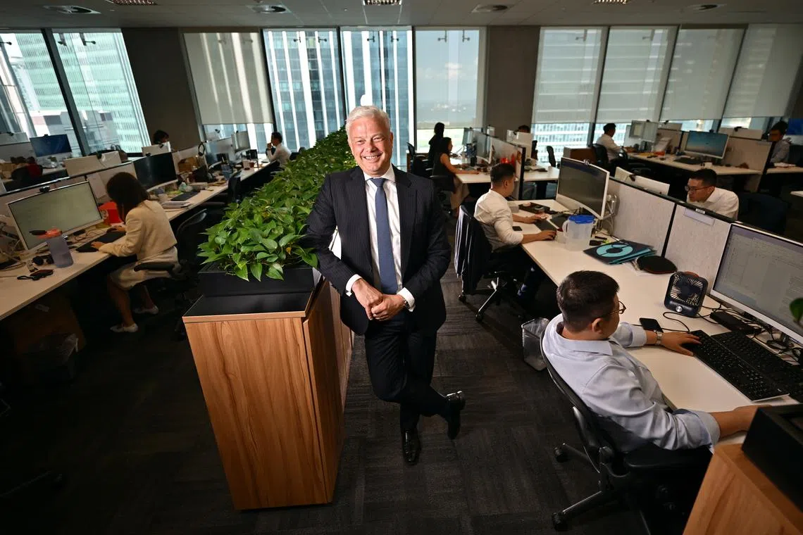 Schroders chief executive Richard Oldfield at the  global asset manager's office in Singapore on July 1.