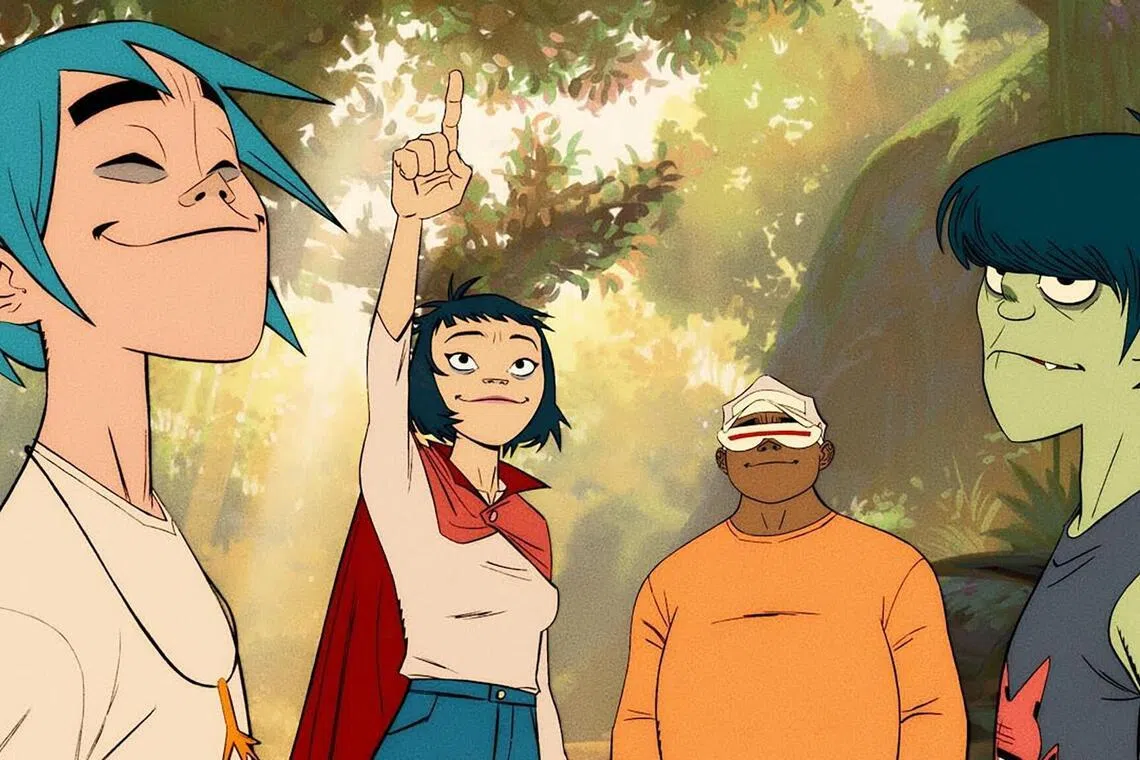 The Mountain, The Moon Cave And The Sad God is a hand-drawn 2D animated short film by the virtual band Gorillaz.