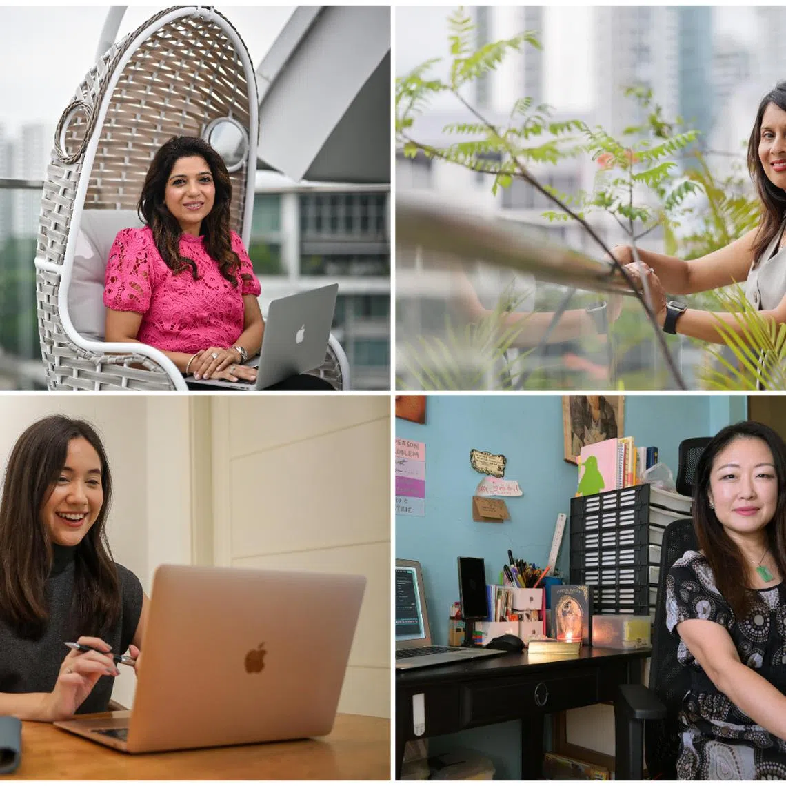 Life coaches (clockwise from top left) Ruchi Parekh, Tina Padia, Tan Yan Mei, and Ambra Liew.
