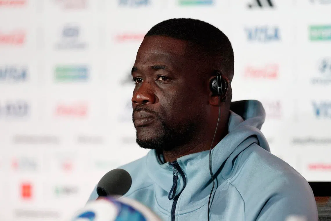 Soccer Football - FIFA World Cup 2026 - Ivory Coast Press Conference - Toronto Stadium, Toronto, Canada - June 19, 2026 Ivory Coast coach Emerse Fae during a press conference REUTERS/Benoit Tessier