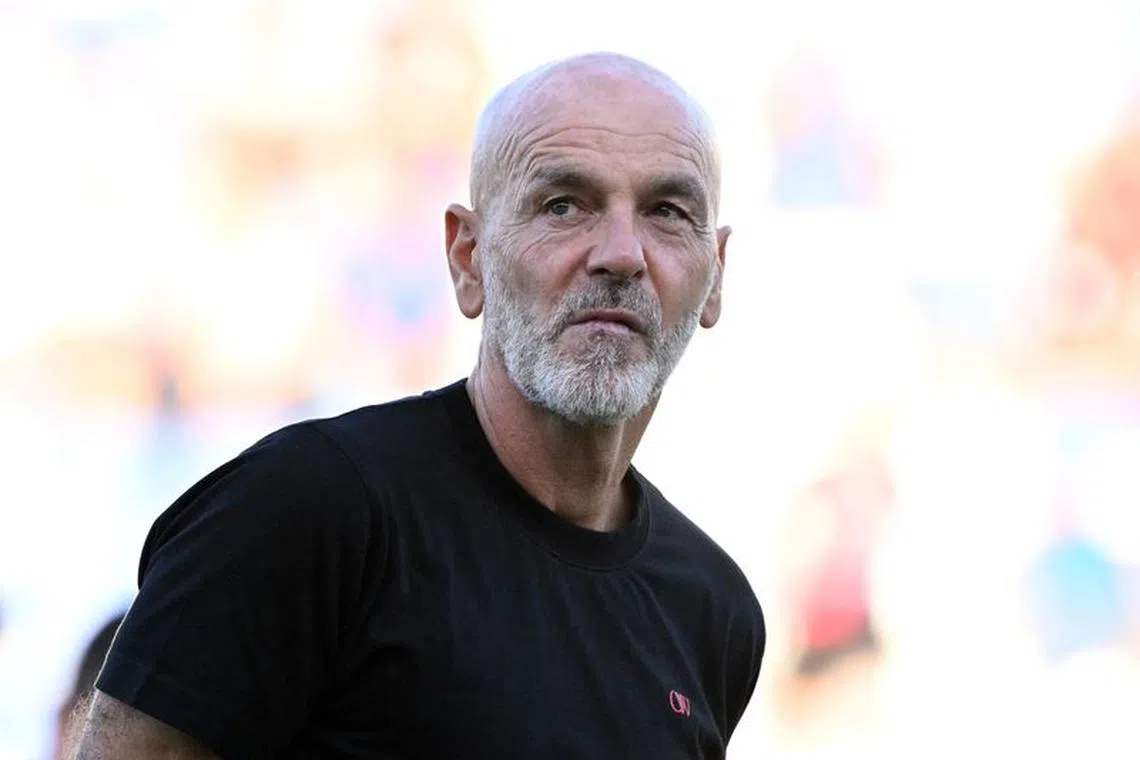 FILE PHOTO: Soccer Football - Serie A - Cagliari v AC Milan - Sardegna Arena, Cagliari, Italy - September 27, 2023 AC Milan coach Stefano Pioli before the match REUTERS/Alberto Lingria/File Photo