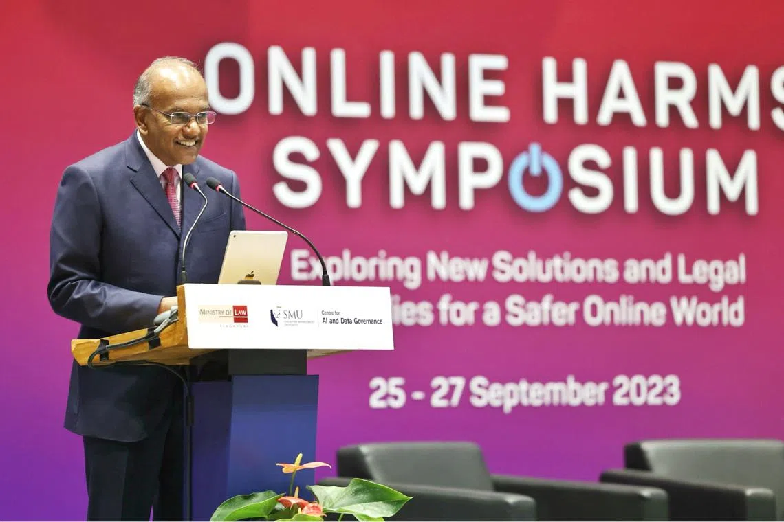 There are online harms that may not be covered by the law given the ever-changing nature of the Internet, like the rise of AI deepfakes, said Mr K Shanmugam.