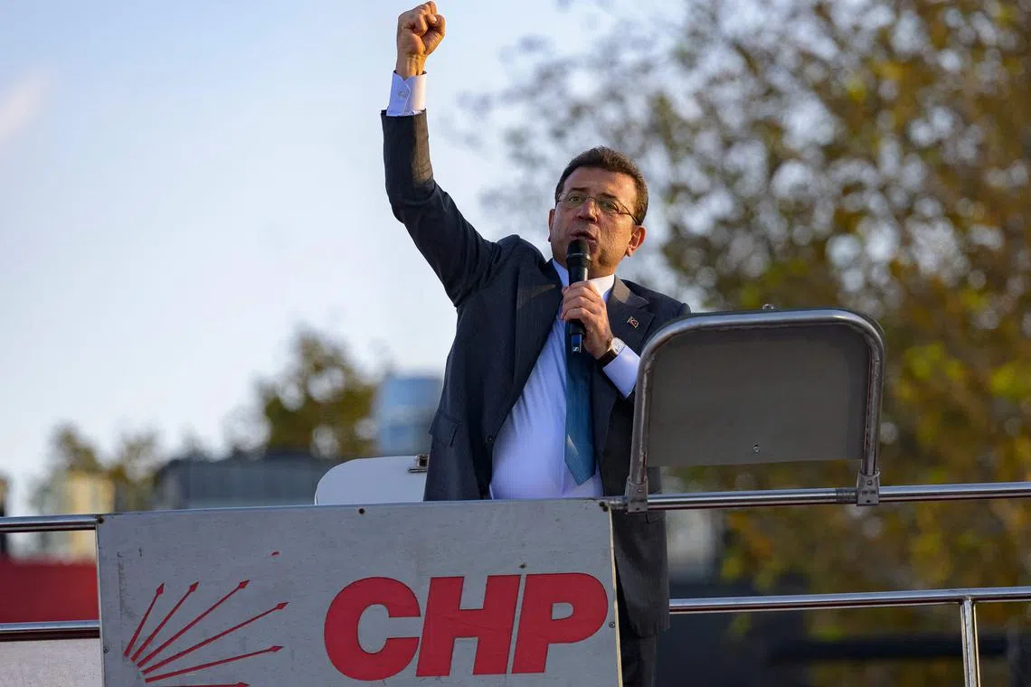 Istanbul Mayor Ekrem Imamoglu was detained on charges including corruption and aiding a terrorist group.