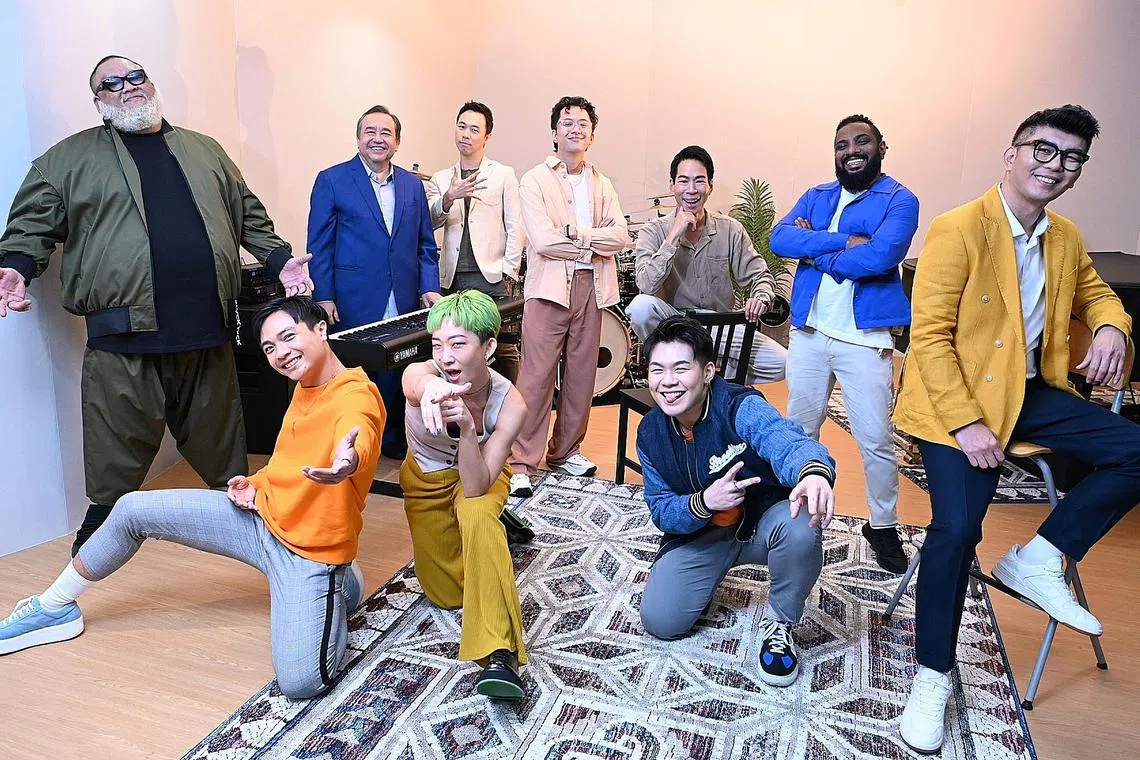 Story is about the 50th anniversary of the Music & Drama Company (MDC), which has produced many stars over the decades. organising an indoor photoshoot taken on 18 September 2023 at Infinite Studio with 10 people - 4 current members (Dominic Chin, Lee Lum Lum, Josiah Suthan and Afiq Noorazwa) and 6 alumni (Royston Tan, Alaric Tay, Chua Enlai, Jeremy Monteiro, Sheikh Haikel, Sezairi).