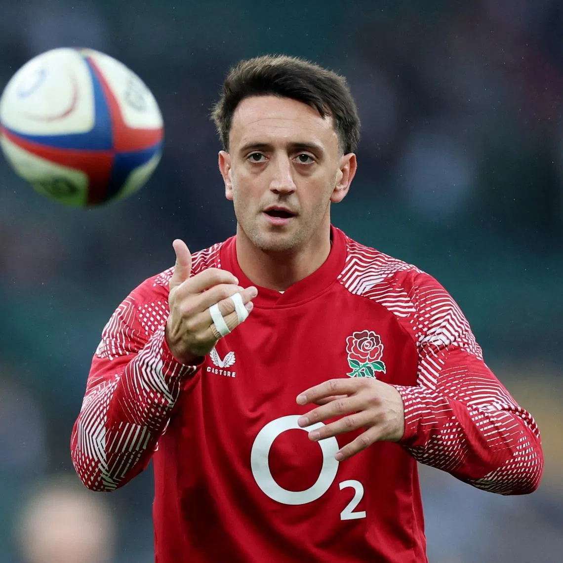 Rugby Union - Autumn Internationals - England v New Zealand - Allianz Stadium, Twickenham, London, Britain - November 15, 2025 England's Alex Mitchell during the warm up before the match REUTERS/Hannah Mckay