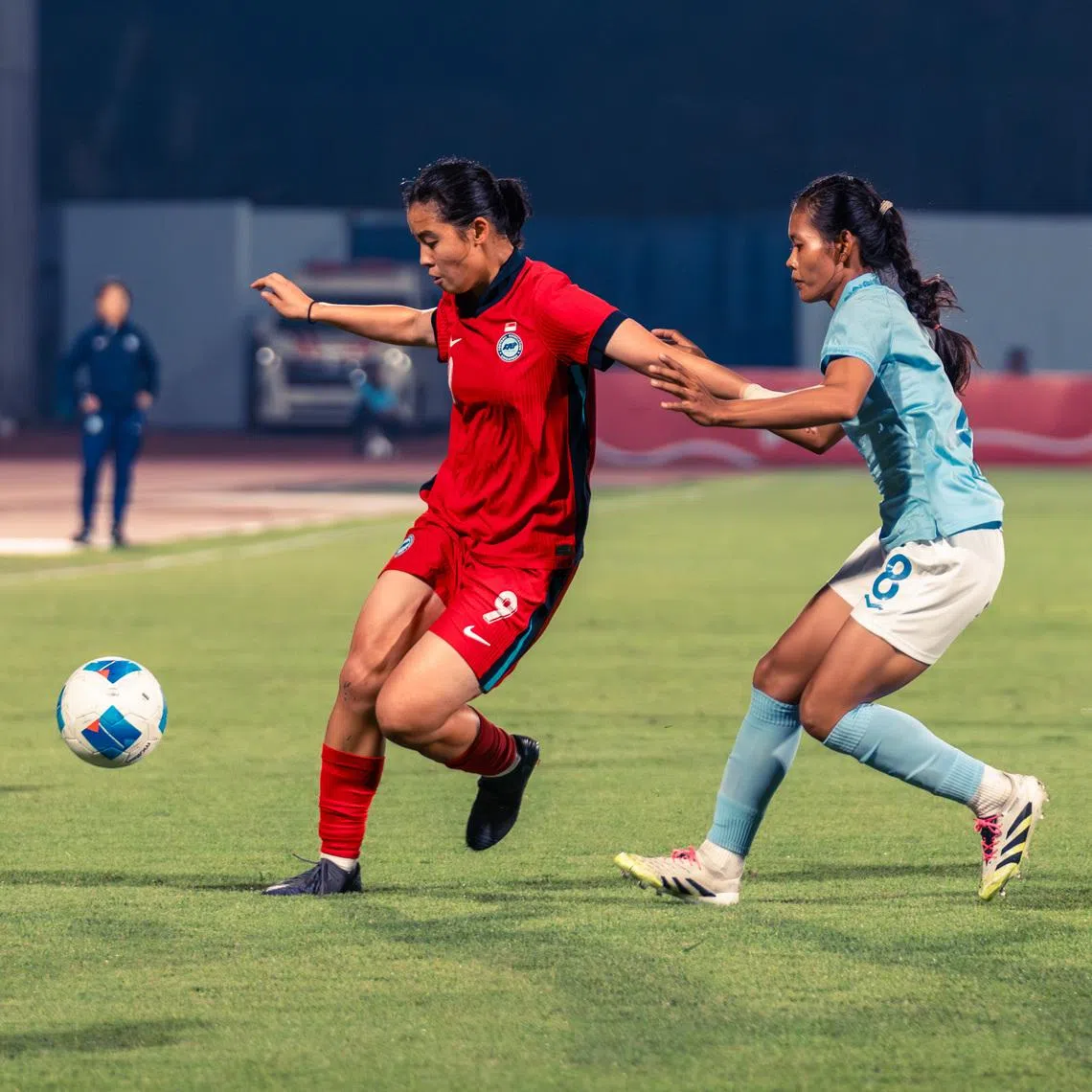 Singapore forward Danelle Tan (left) believes the recent international window provided the team with a valuable test ahead of the Asean Women's Cup in July.