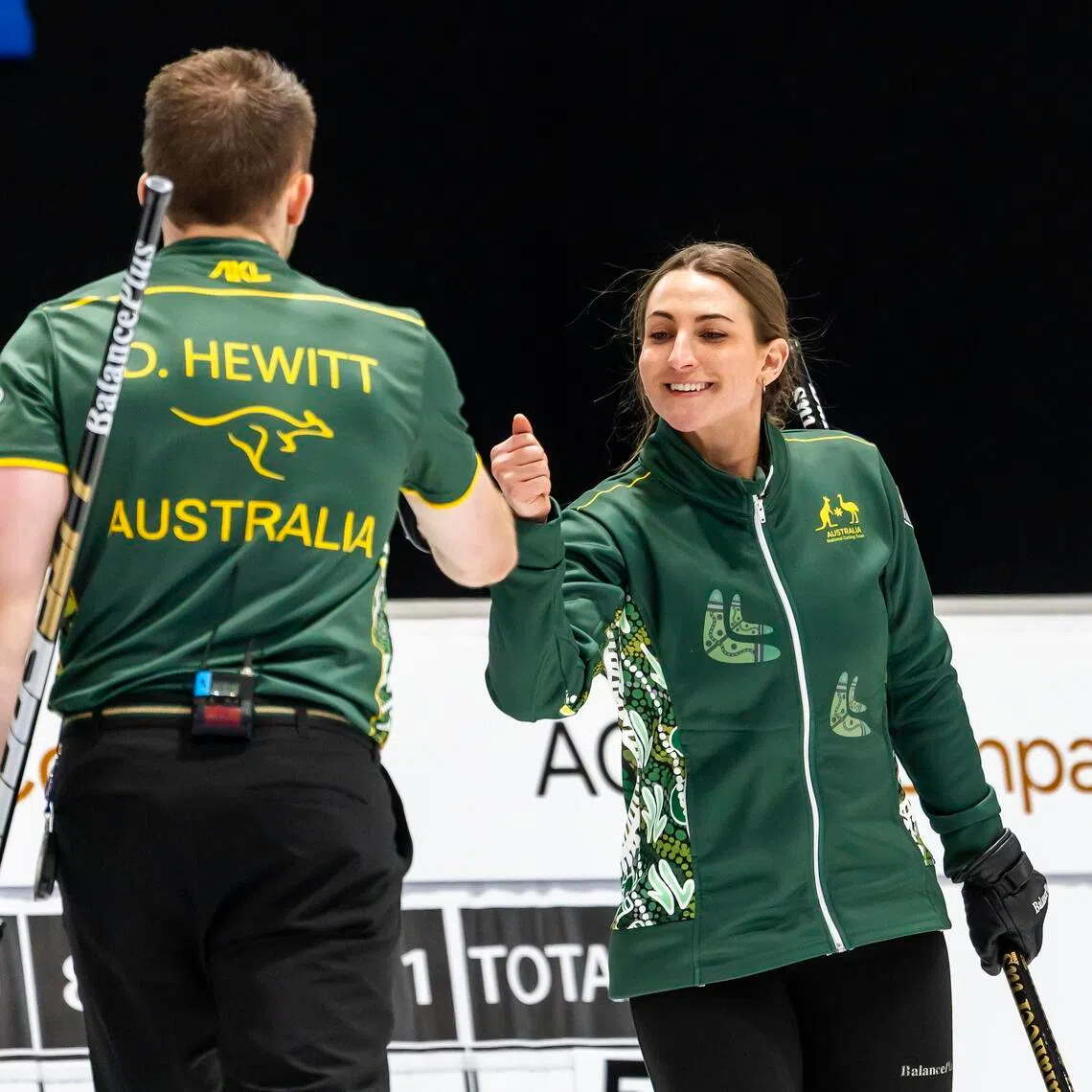 epa12928124 


Australia team Tahli Gill and Dean Hewitt react, during the Gold Medal game between Australia and Sweden at the World Mixed Doubles Curling Championship 2026, at the Sous-Moulin Sports Centre,, in Geneva, Switzerland, 02 May 2026.  EPA/SALVATORE DI NOLFI