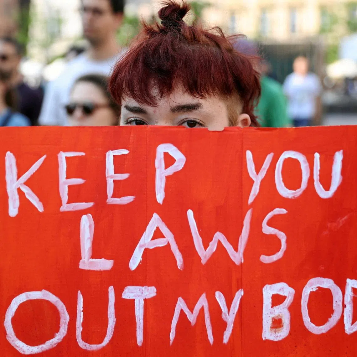 FILE PHOTO: People protest in favour of liberalising Polish abortion laws w Krakow, Poland July 23, 2024. Agencja Wyborcza.pl/Konrad Kozlowski via REUTERS/File Photo