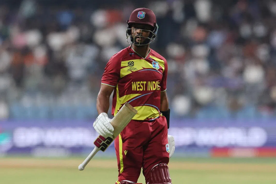 FILE PHOTO: Cricket - ICC Men's T20 World Cup 2026 - Group C - England v West Indies - Wankhede Stadium, Mumbai, India - February 11, 2026 West Indies' Shai Hope walks off after being dismissed by England's Jofra Archer REUTERS/Francis Mascarenhas/File Photo