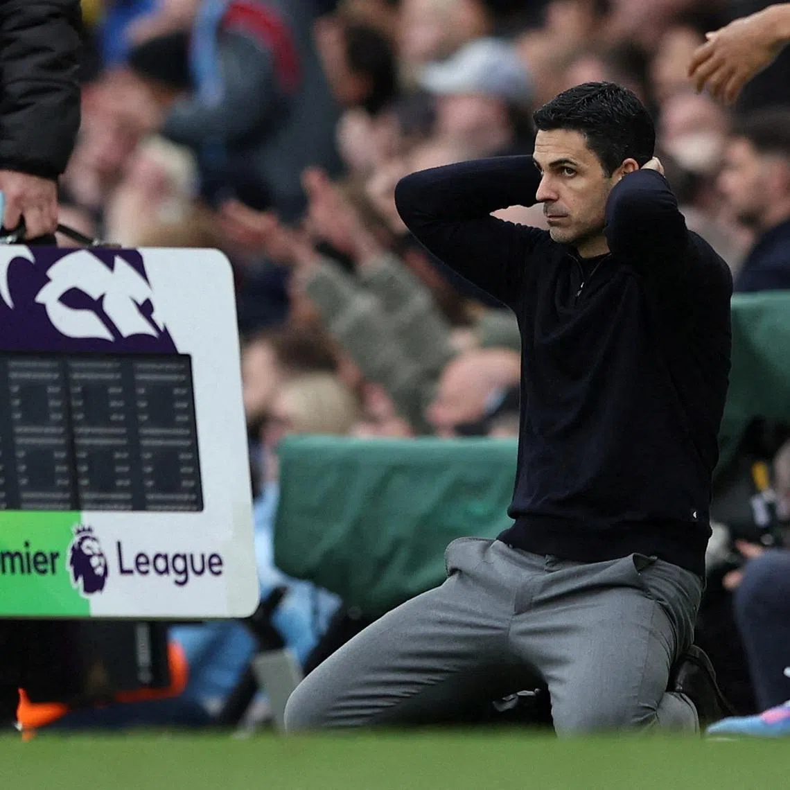 Soccer Football - Premier League - Manchester City v Arsenal - Etihad Stadium, Manchester, Britain - April 19, 2026 Arsenal manager Mikel Arteta REUTERS/Scott Heppell