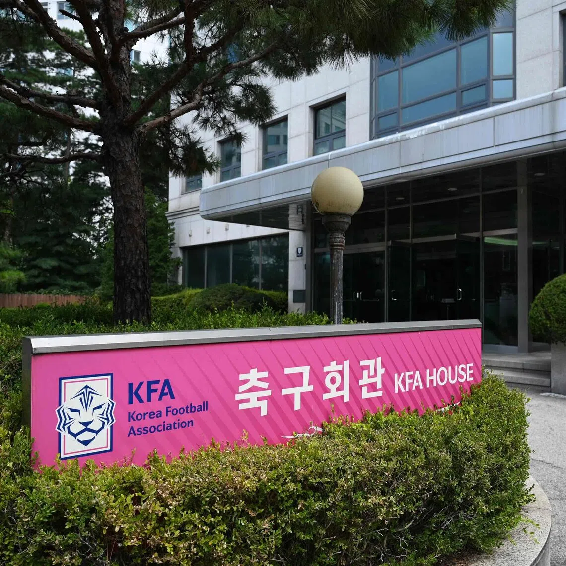 The Korea Football Association headquarters in Seoul after a police raid on Aug 6. It was part of an investigation into alleged interference over the hiring of former coach Hong Myung-bo.