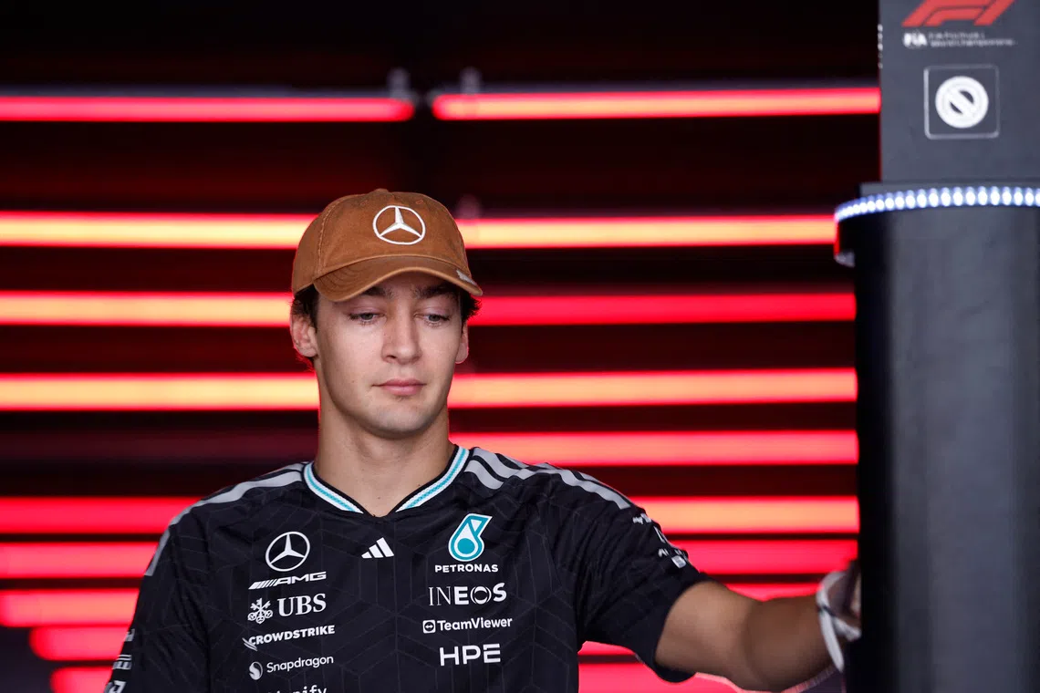 Formula One F1 - United States Grand Prix - Circuit of the Americas, Austin, Texas, U.S. - October 25, 2026 Mercedes' George Russell arrives ahead of the race REUTERS/Kaylee Greenlee