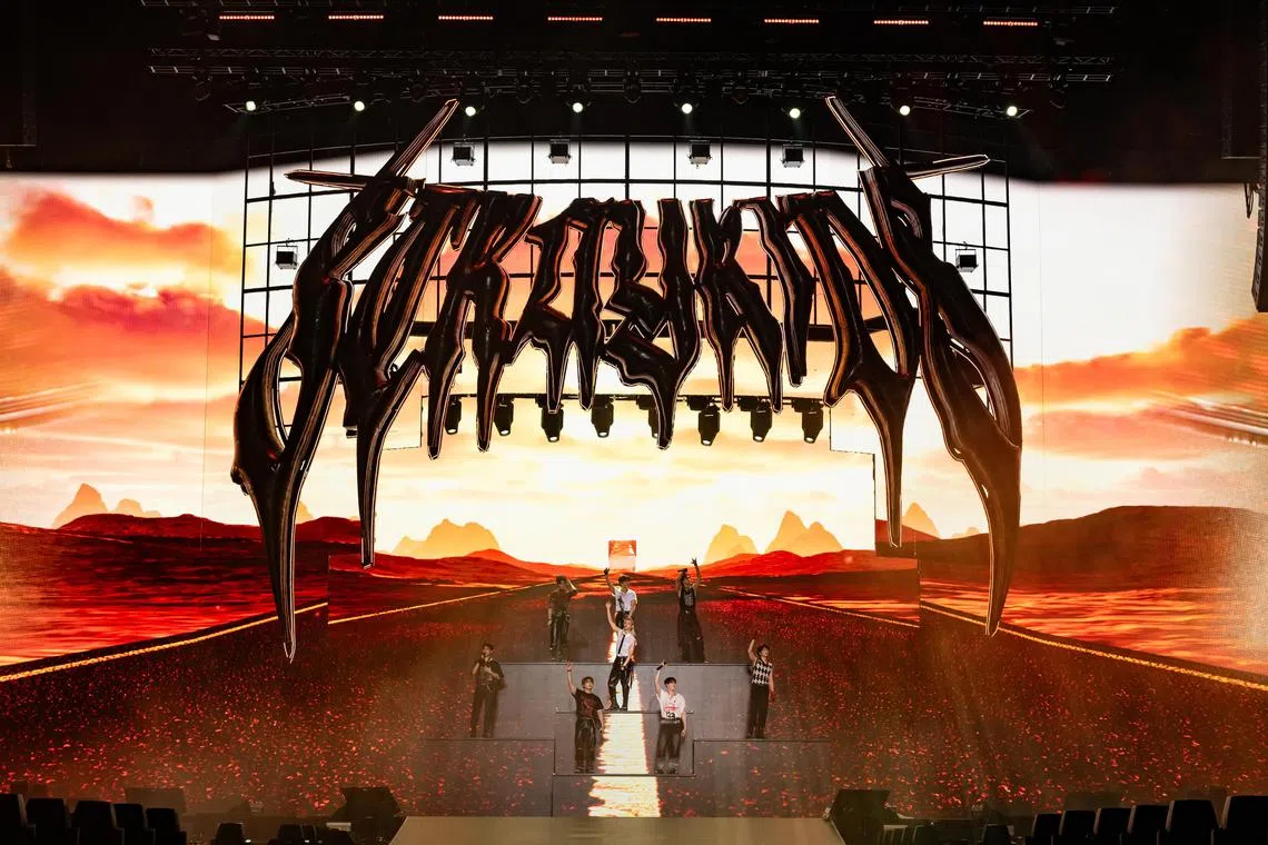 Stray Kids kicked off their Dominate world tour at the National Stadium in Singapore on Sept 28 after four sold-out concerts in Seoul.