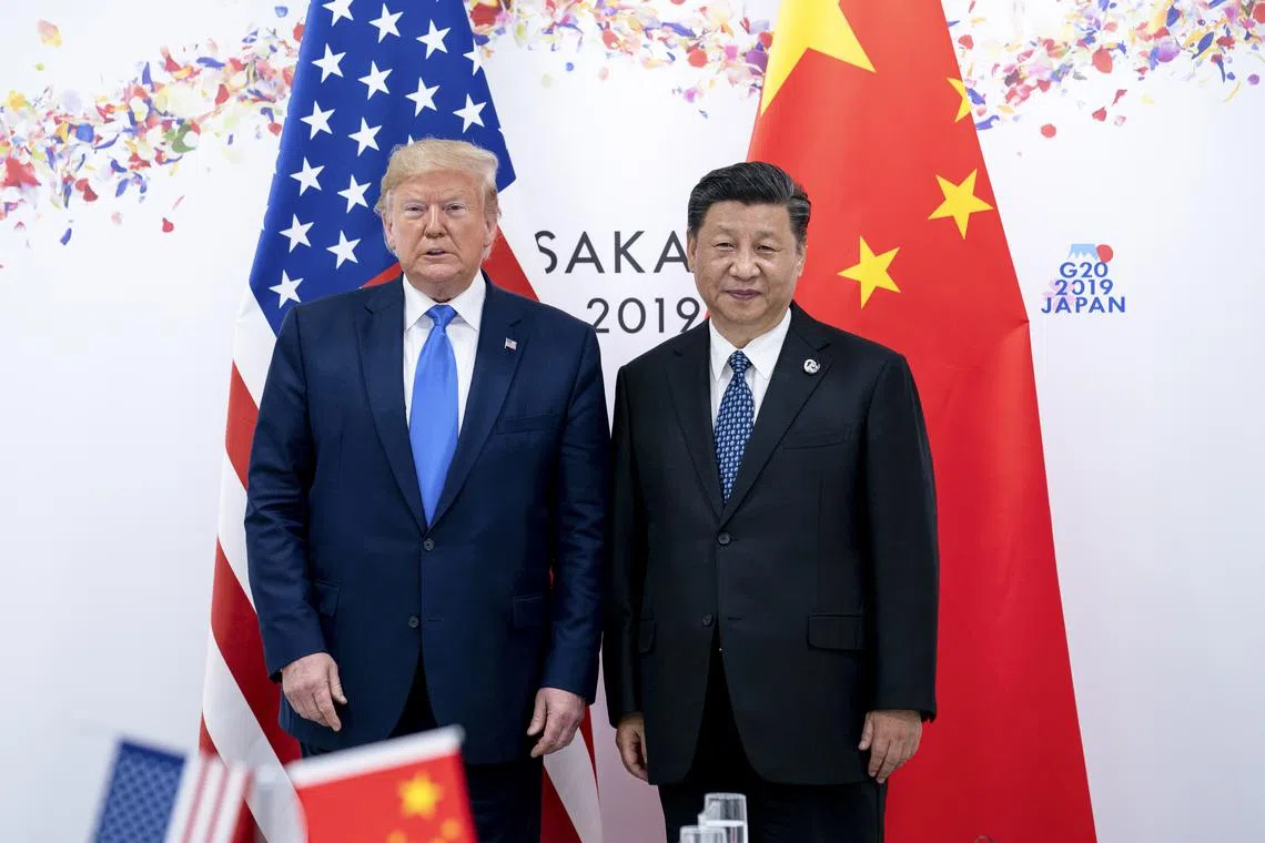 President-elect Donald Trump (left) with Chinese President  Xi Jinping during the G20 Summit in Osaka, on June 29, 2019.