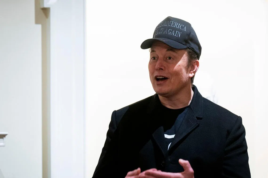 Elon Musk attending the first Cabinet meeting hosted by US President Donald Trump, in Washington, on Feb 26.