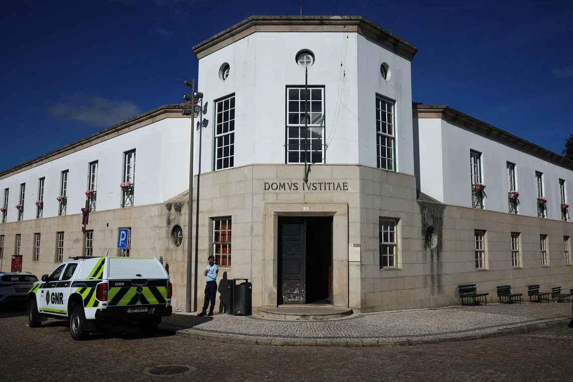 View of the courthouse where according to local media a French citizen is due to appear before a judge in Vila Nova de Foz Coa, Portugal, March 26, 2026. REUTERS/Pedro Nunes