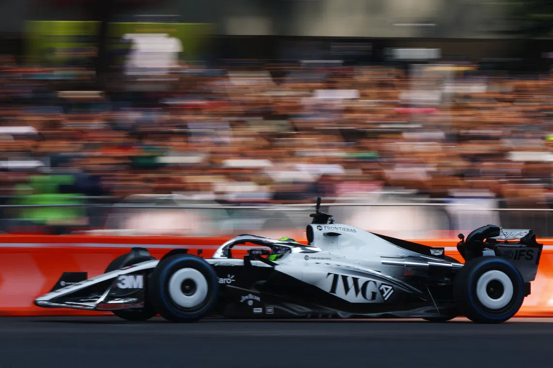 Formula One F1 - Mexico City Grand Prix - Cadillac's Sergio Perez 300th GP showrun - Mexico City, Mexico - October 28, 2026 Cadillac's Sergio Perez during the showrun REUTERS/Daniel Becerril