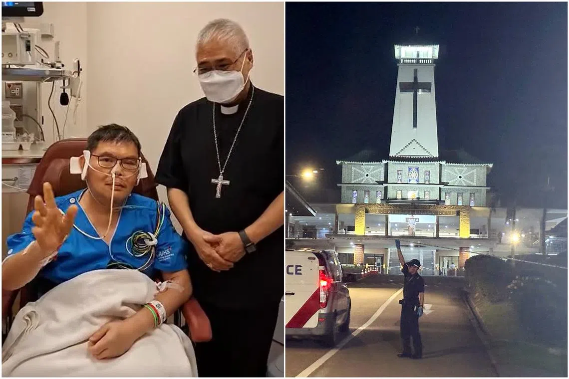 Reverend Christopher Lee was stabbed while he was conducting evening mass on Nov 9.