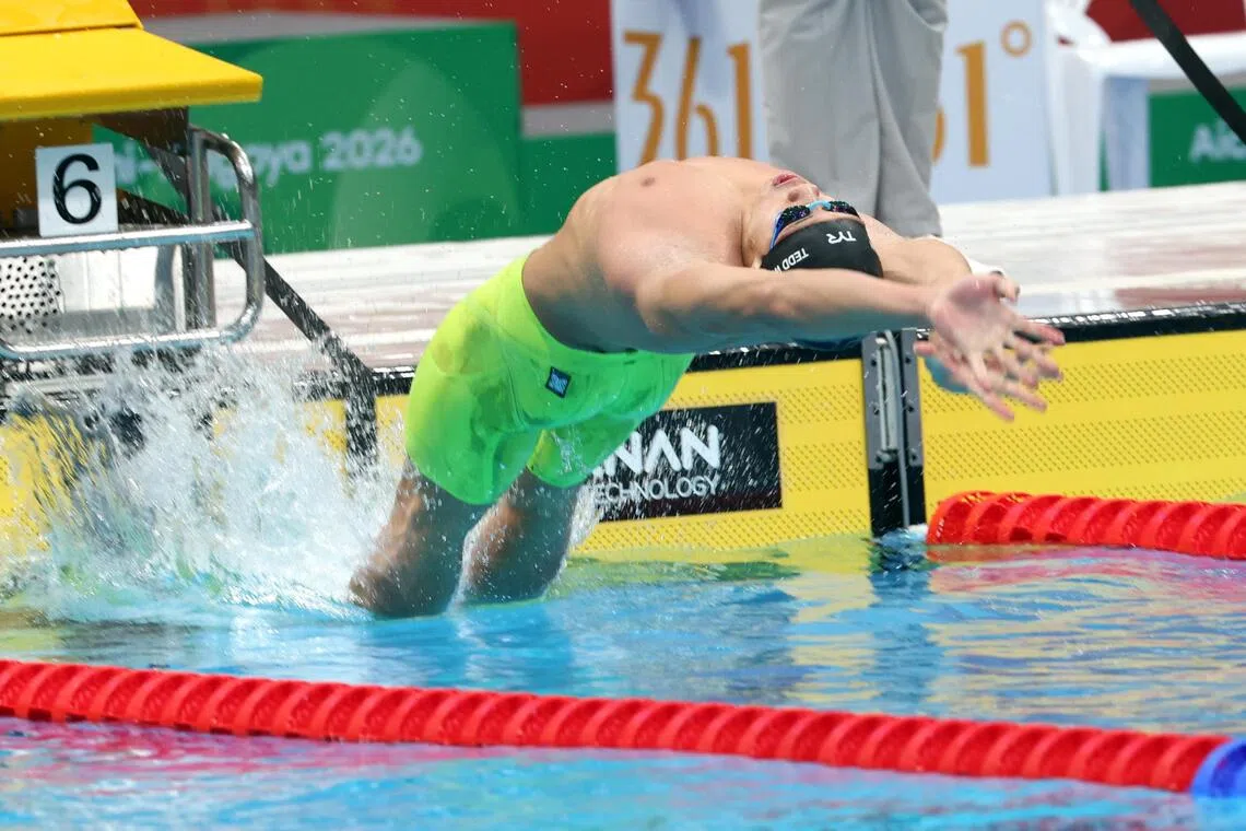 Singapore’s Tedd Chan clocked a national record of 24.97sec to qualify for a final on his Asian Games debut on Sept 21.