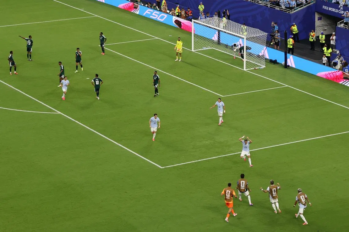 Uruguay held to 1-1 draw by Saudi Arabia in World Cup opener