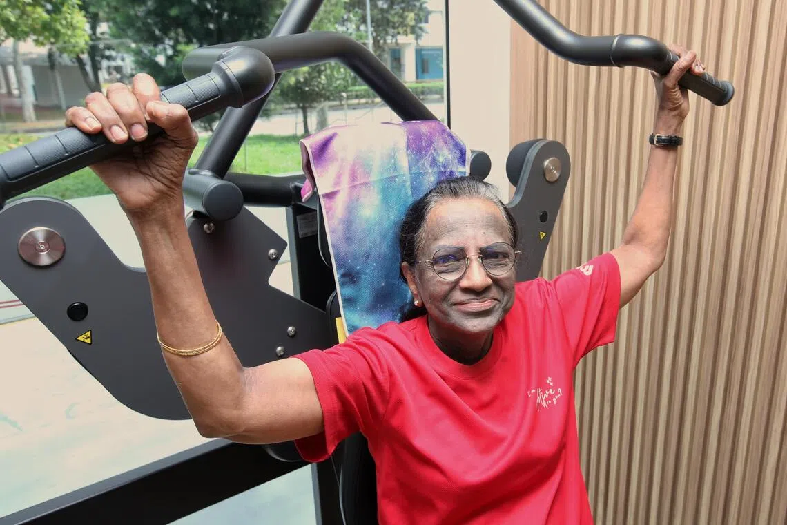 Rita Joseph at TOUCHpoint@Yishun 148, which offers a programme to help seniors gain confidence in using gym equipment before gradually transiting to community gyms.
