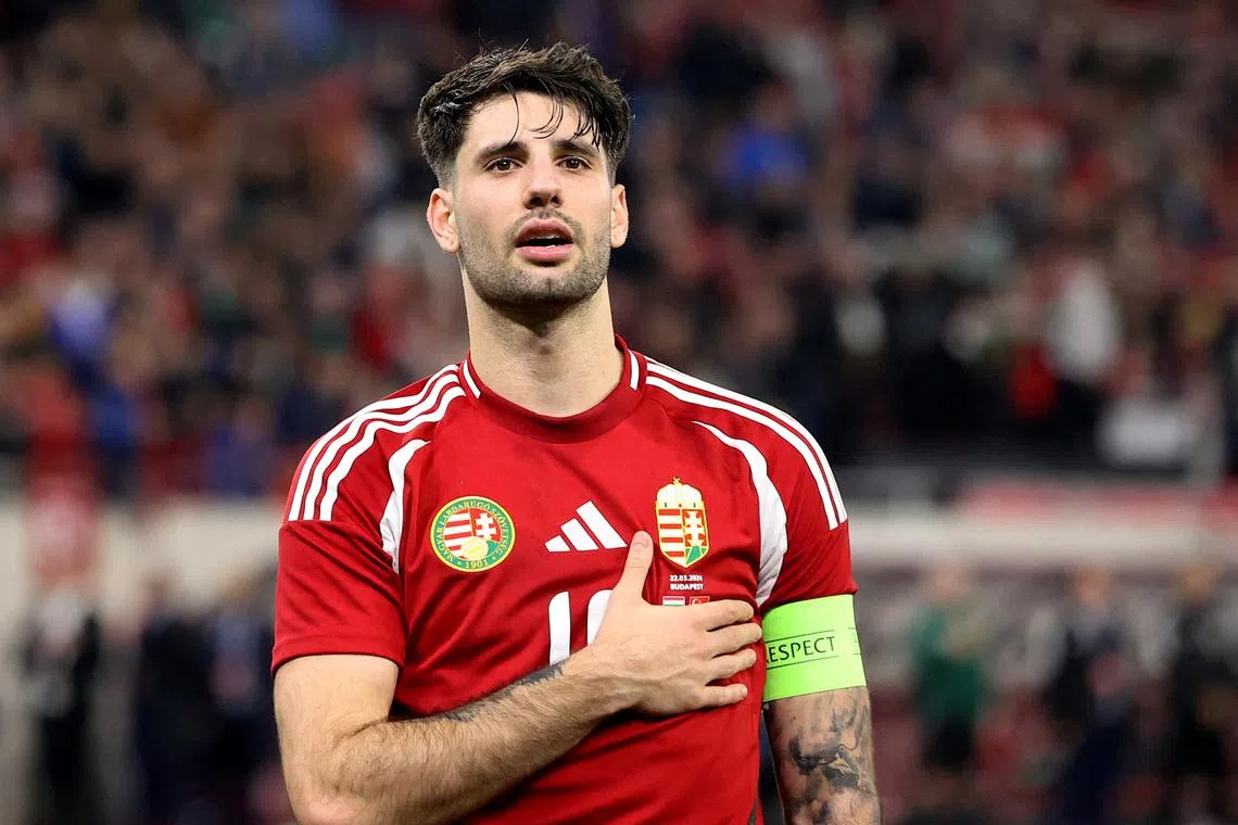 FILE PHOTO: Soccer Football - International Friendly - Hungary v Turkey - Puskas Arena, Budapest, Hungary - March 22, 2024   Hungary's Dominik Szoboszlai celebrates after the match REUTERS/Bernadett Szabo/File Photo