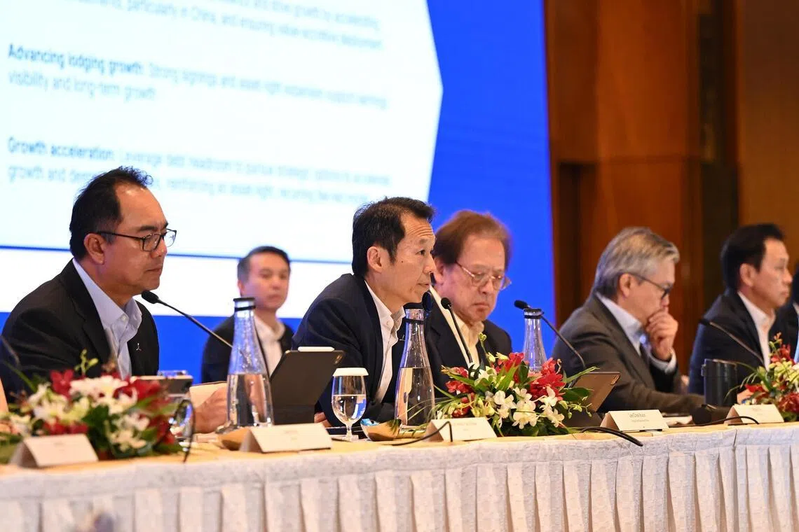 CapitaLand Investment CEO Lee Chee Koon (centre) said there is no perfect deal, and CLI would assess how it can address any shortcomings in a company it acquires.