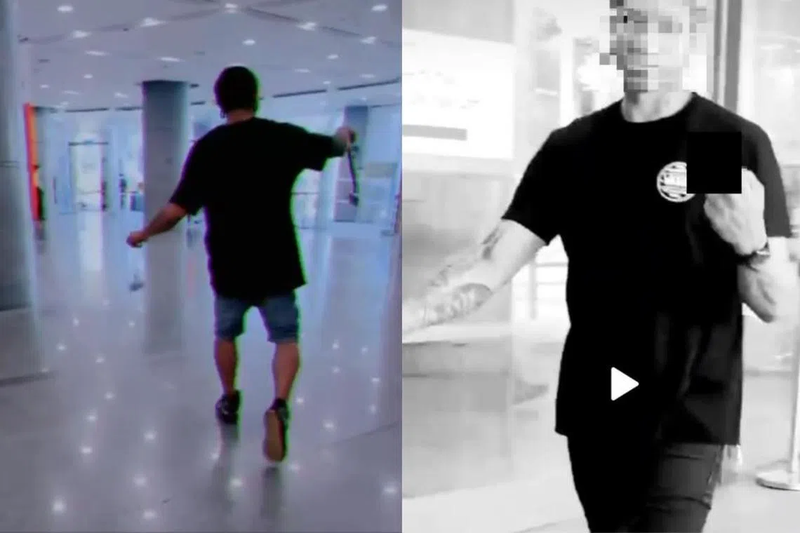 Screenshots of the videos that were taken at a police station.