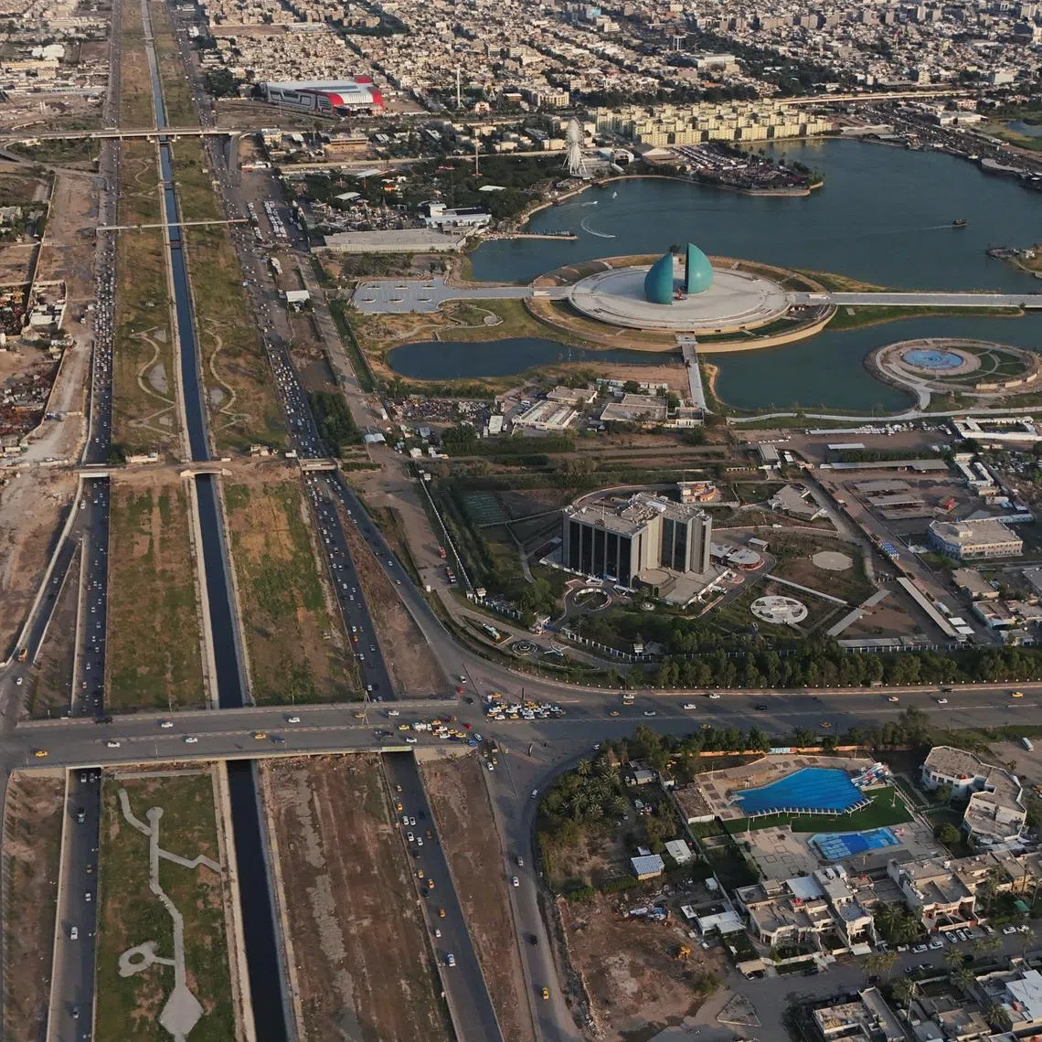 FILE PHOTO: A drone view shows the city of Baghdad, Iraq May 3, 2024. REUTERS/Thaier Al-Sudani/File Photo