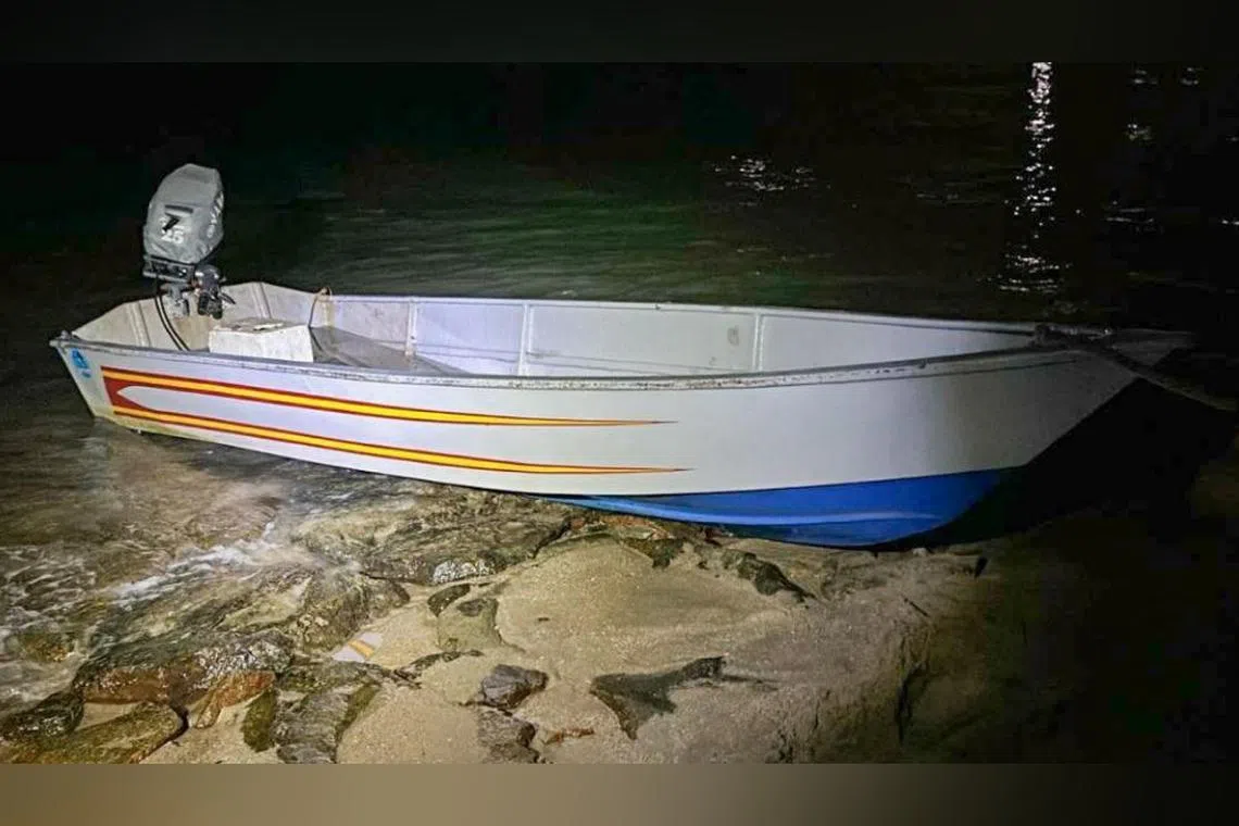 The coast guard had detected a fast-moving craft landing near the entrance of Tanah Merah Canal.