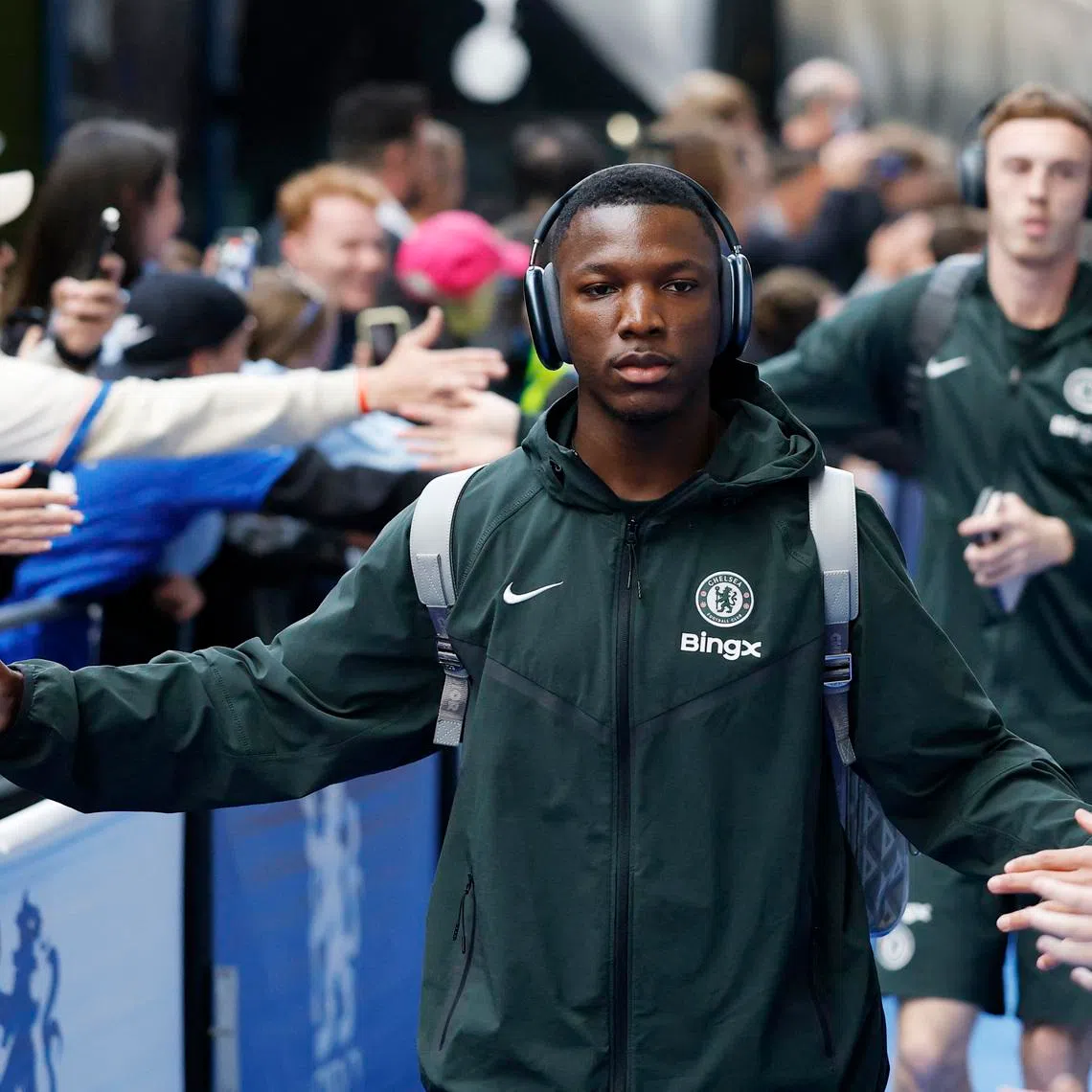 Chelsea's Moises Caicedo arrives at the stadium before the match, Soccer Football, Premier League, Chelsea v Tottenham Hotspur, Stamford Bridge, London, Britain, May 19, 2026. Action Images via Reuters/Peter Cziborra