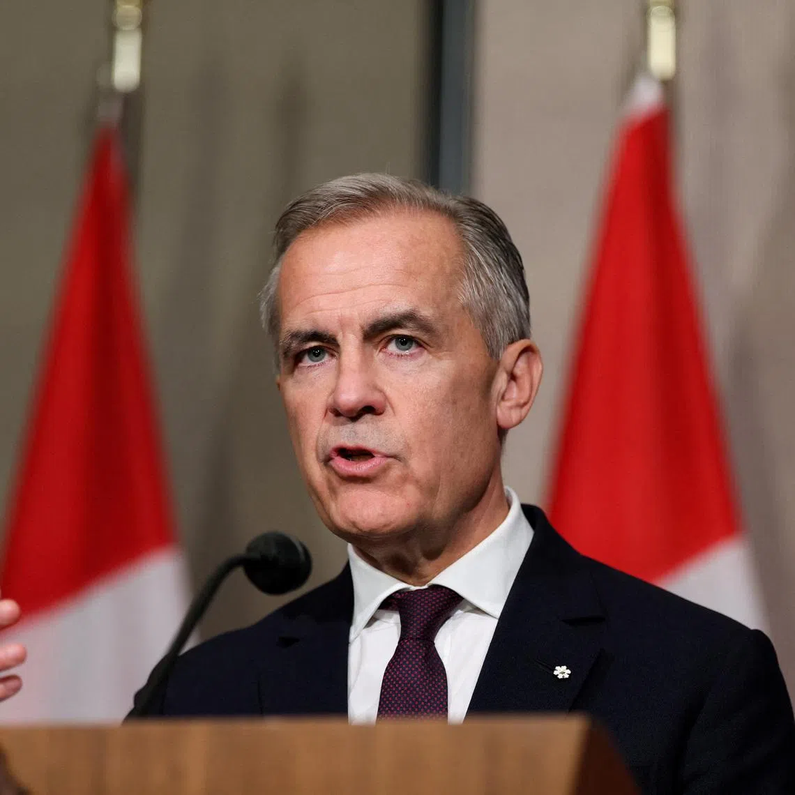 Canada's Prime Minister Mark Carney speaks during a press conference, on the sidelines of the 47th ASEAN Summit in Kuala Lumpur, Malaysia, October 27, 2025. REUTERS/Edgar Su