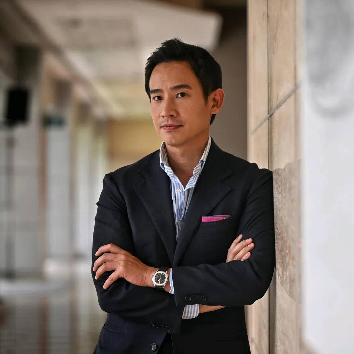 Thai politician Pita Limjaroenrat, the former Move Forward Party leader in Thailand, at SPH News Centre on Sept 25,.