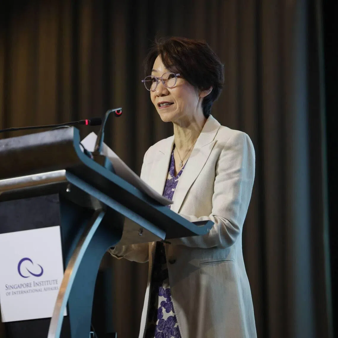 Minister for Sustainability and the Environment Grace Fu speaking during the annual Singapore Dialogue on Sustainable World Resources on May 7.