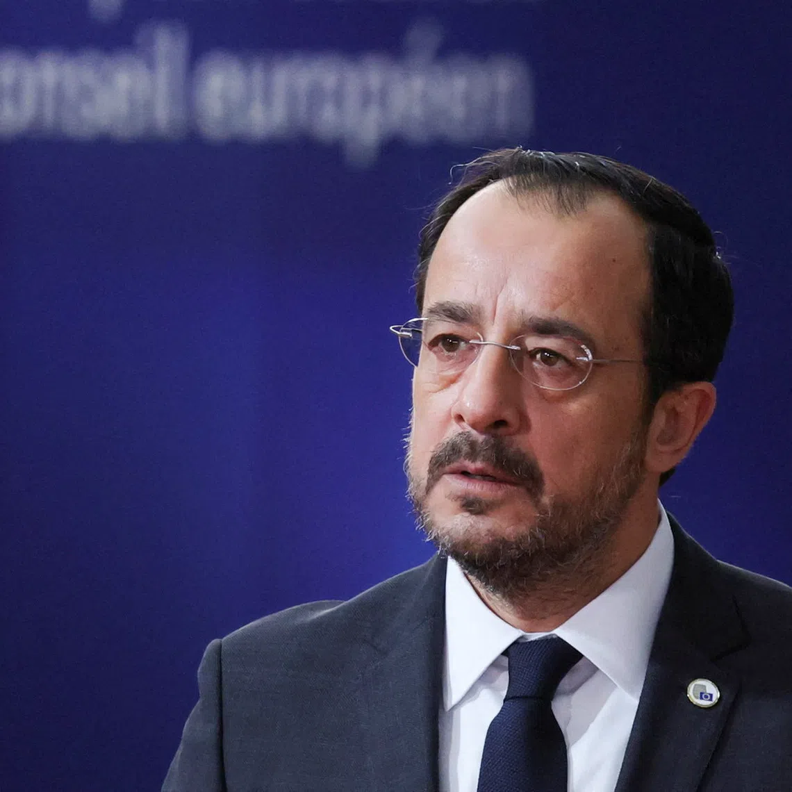 Cypriot President Nikos Christodoulides attends the European Union leaders' summit in Brussels, Belgium, October 23, 2025. REUTERS/Yves Herman