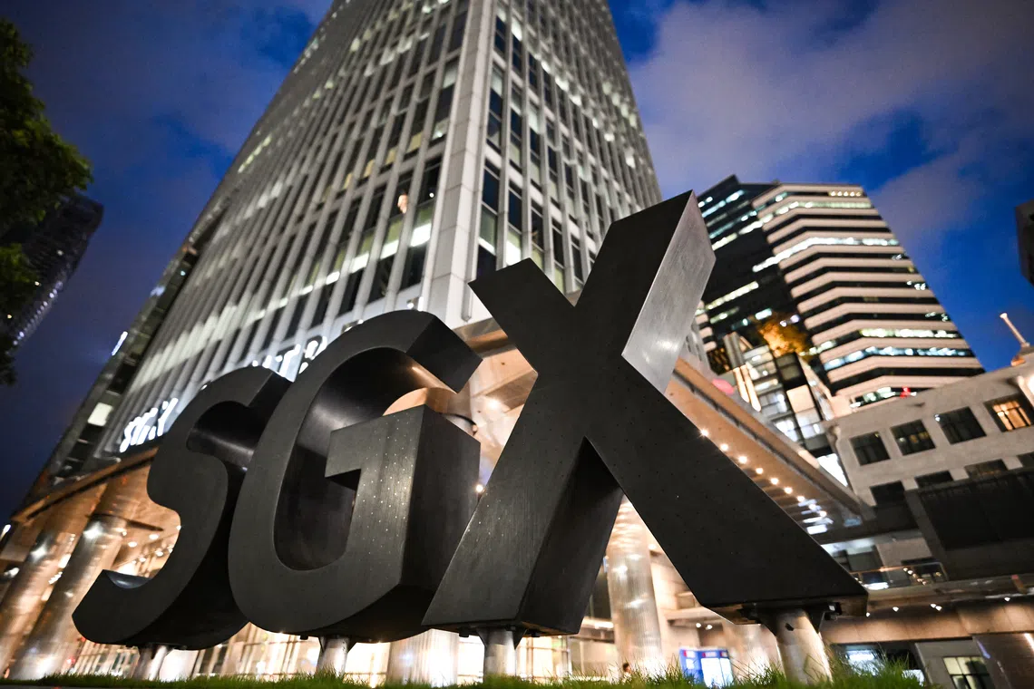 Across the broader market in Singapore, decliners outnumber advancers 446 to 186, with 1.5 billion securities traded and total turnover at $1.6 billion..