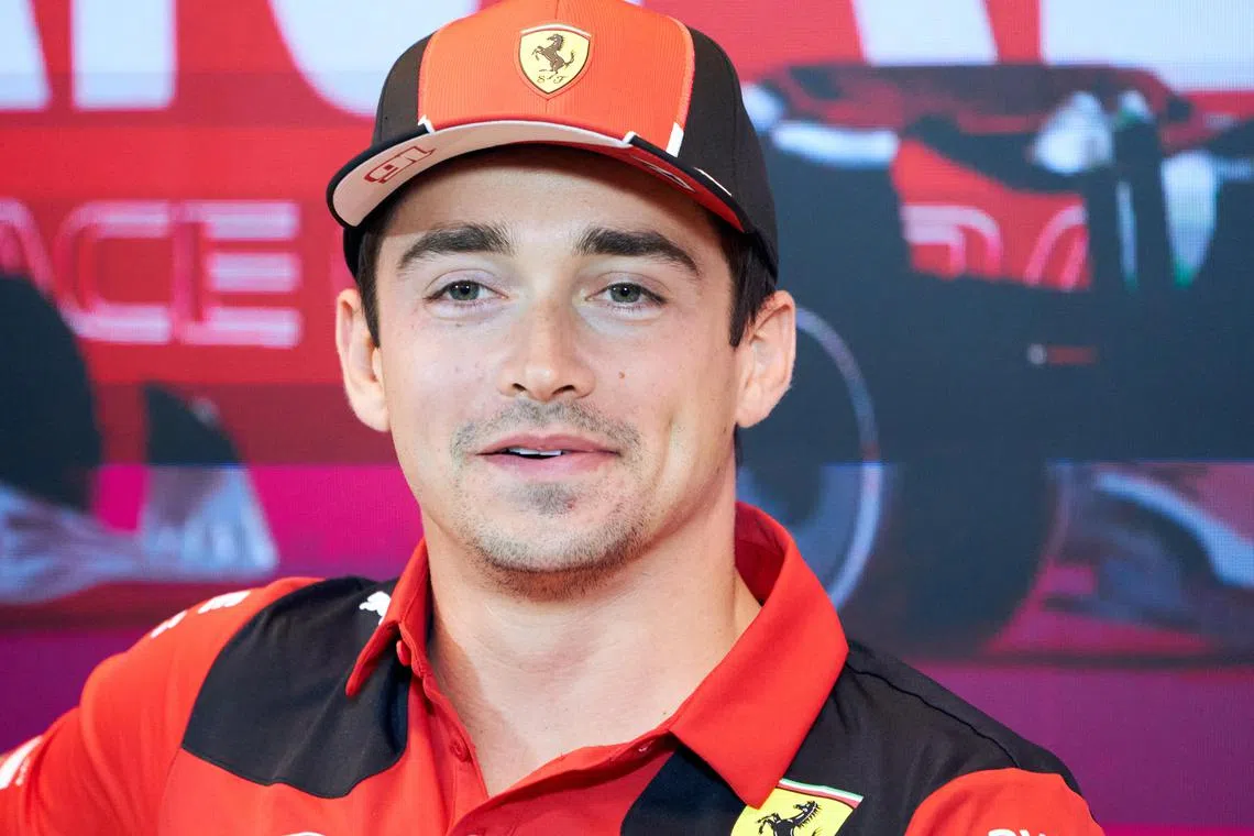 Leclerc (above) and Ferrari are winless this season after seven races dominated by champion Max Verstappen and Red Bull.
