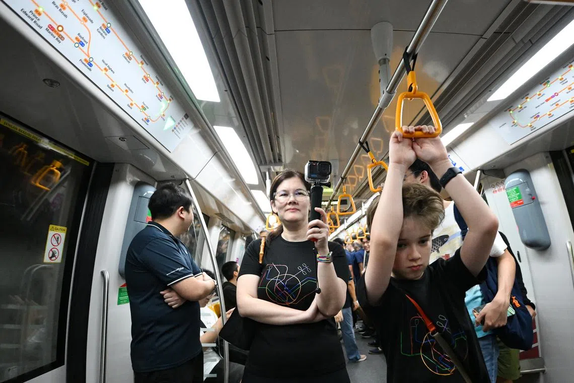 Mother and son duo Kasper Greasley Breckenridge, 10, and Joan Greasley, 48, wanted to ride the train for a full loop.