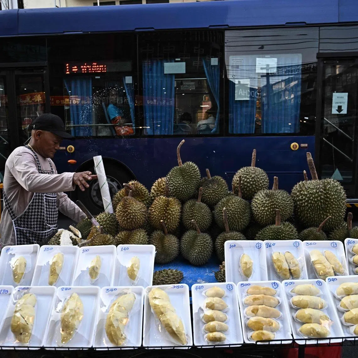 Thai private-sector operators have begun using AI to check durian ripeness and sort fruit by weight group more accurately.