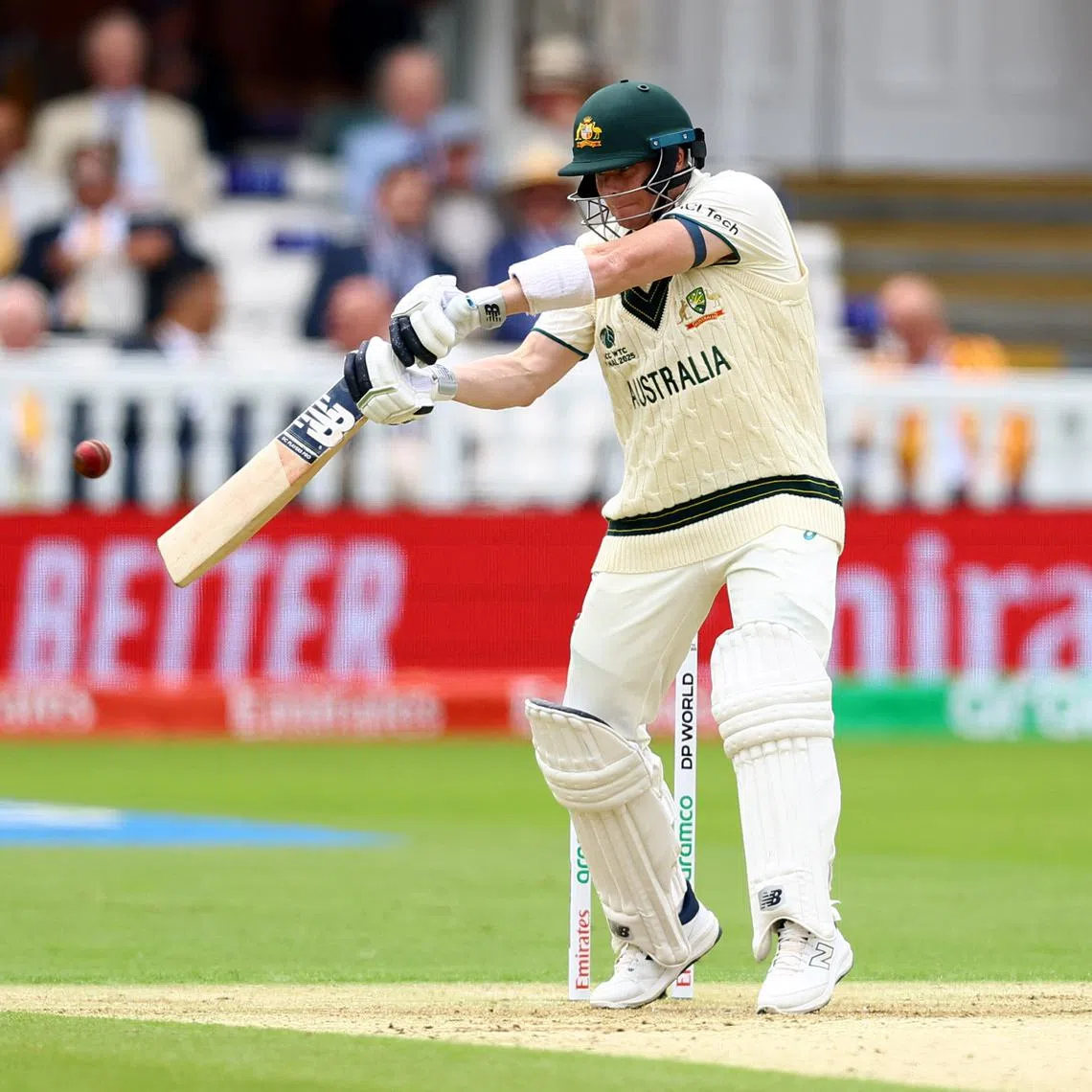 FILE PHOTO: Cricket - 2025 ICC World Test Championship Final - South Africa v Australia - Lord's Cricket Ground, London, Britain - June 11, 2025 Australia's Steve Smith in action as he hits four runs Action Images via Reuters/Andrew Boyers/File Photo