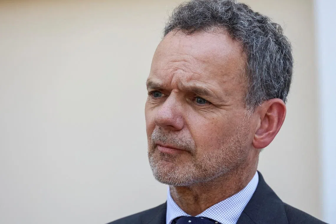FILE PHOTO: Dutch Foreign Minister Caspar Veldkamp attends a joint press conference with Ukraine's Prosecutor General Andriy Kostin, amid Russia's attack on Ukraine, in Odesa, Ukraine July 7, 2024. REUTERS/Nina Liashonok/File Photo