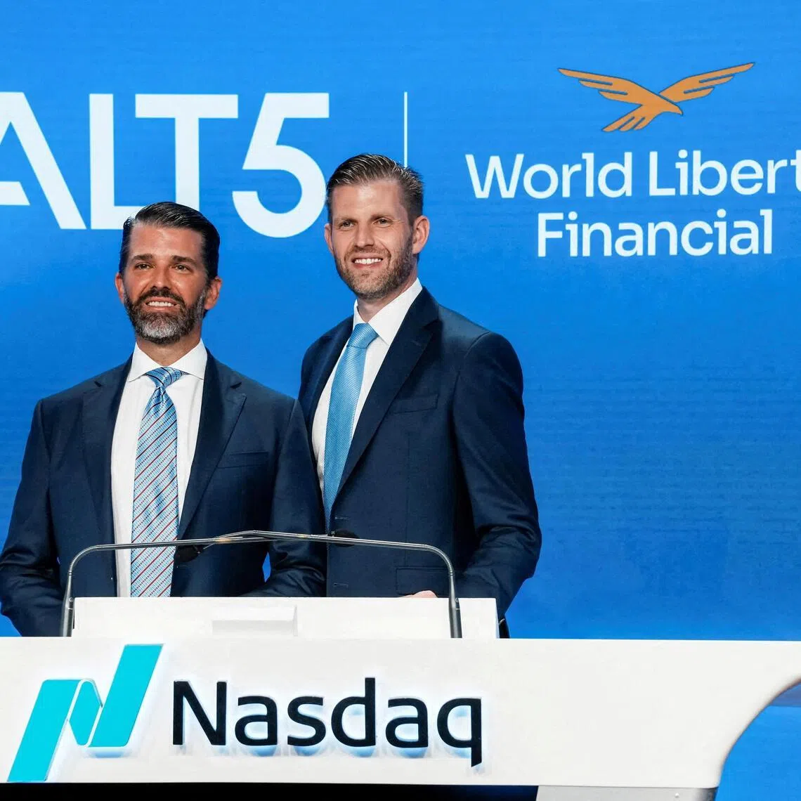 US President Donald Trump, and his sons, Donald Trump Jr. (left) and Eric Trump (right) are among key partners in the crypto venture.
