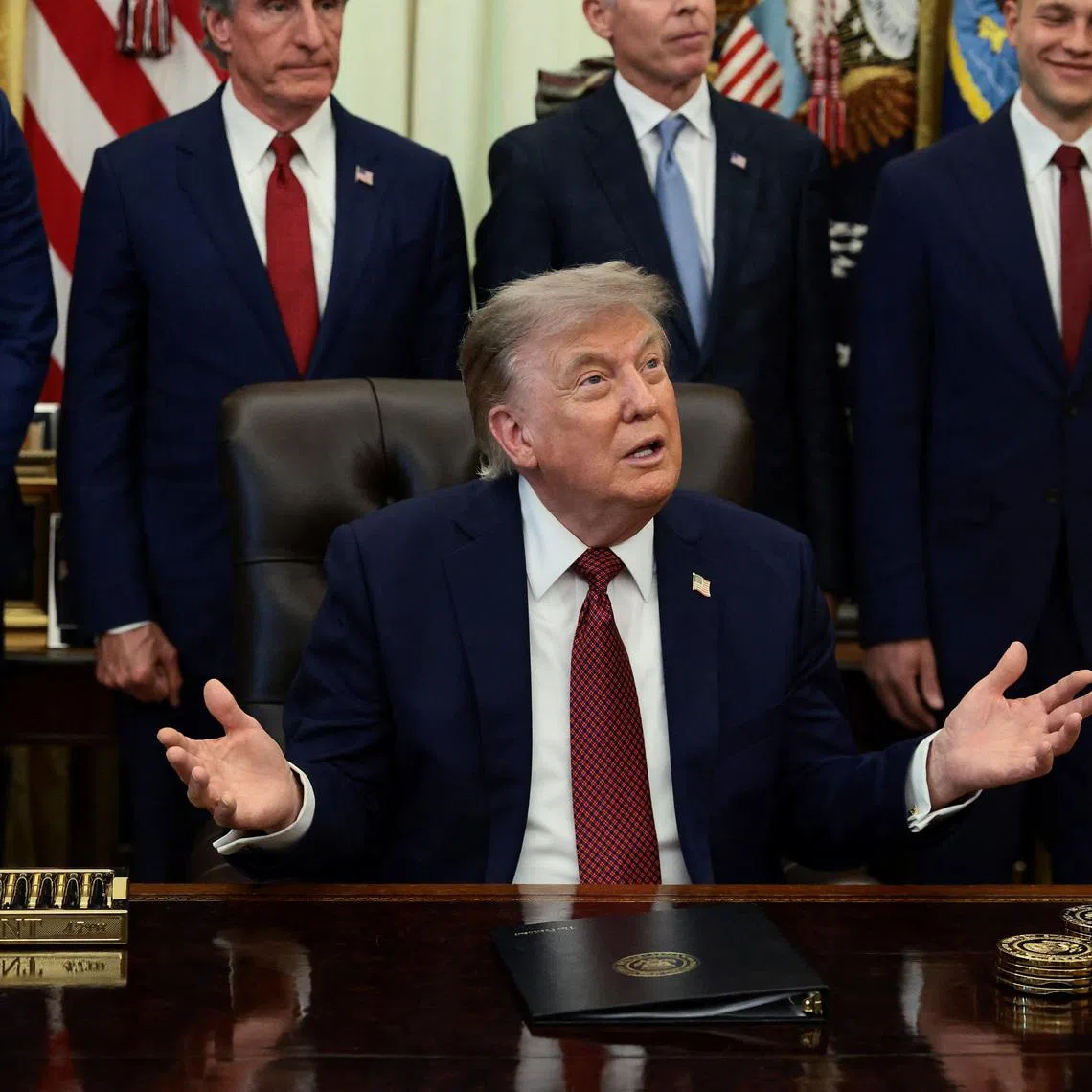 U.S. President Donald Trump makes an announcement on American nuclear innovation, in the Oval Office at the White House in Washington, D.C., U.S., July 24, 2026. REUTERS/Evelyn Hockstein