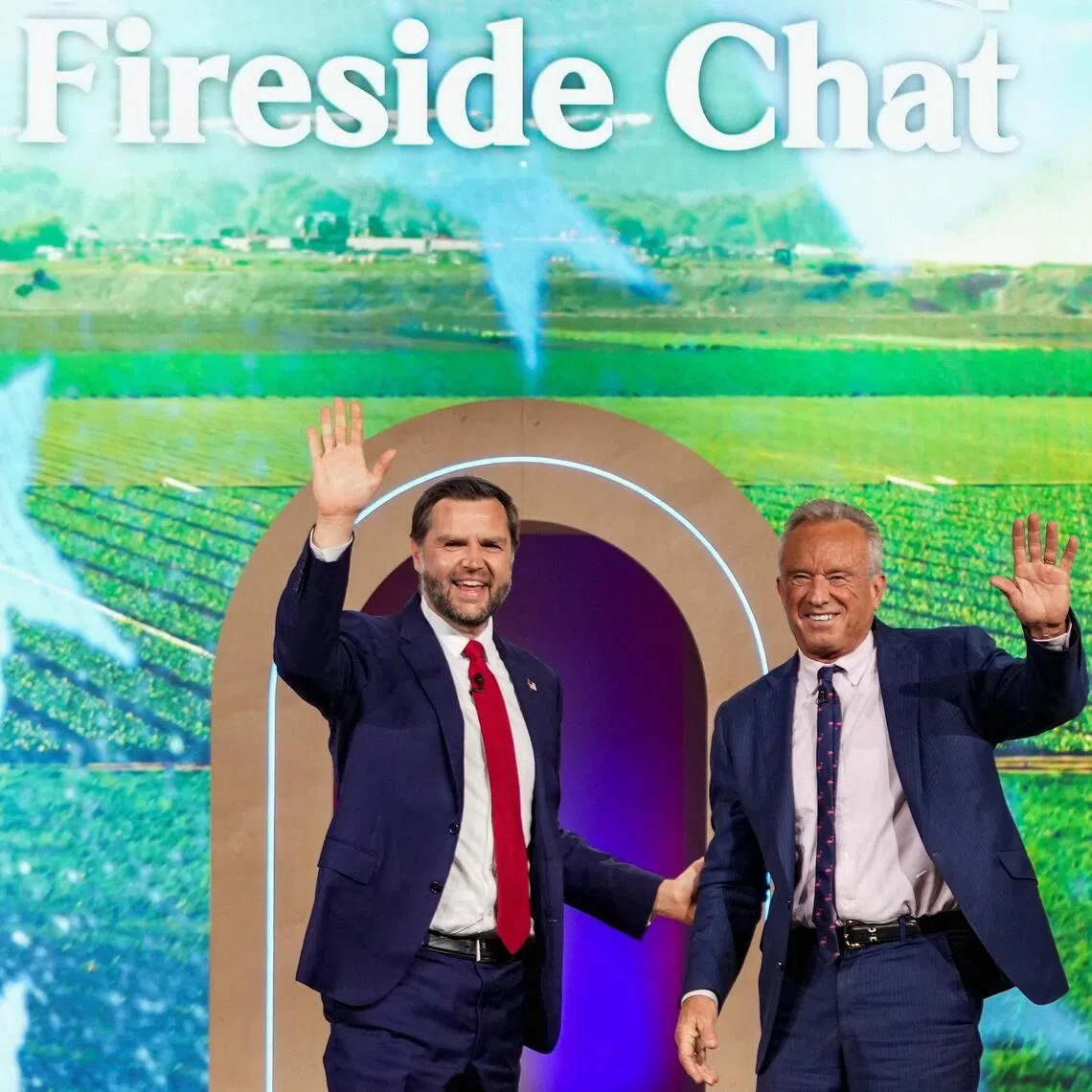 US Vice-President J.D. Vance and US Secretary of Health and Human Services Robert F. Kennedy Jr. at a Make America Healthy Again summit in Washington on Sept 29.