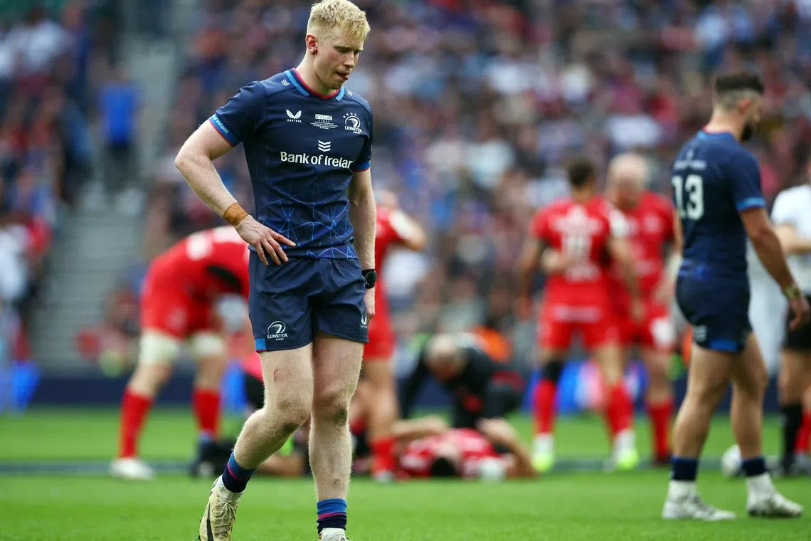 Rugby Union - European Champions Cup - Final - Leinster v Toulouse - Tottenham Hotspur Stadium, London, Britain - May 25, 2024 Leinster's Jamie Osborne looks dejected Action Images via Reuters/Andrew Boyers/File Photo