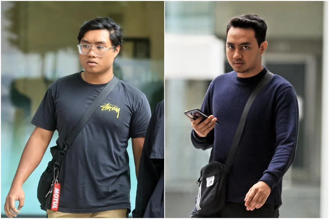 Muhammad Noorarman Shah Anwar (left) was sentenced to four weeks’ jail, while Muhammad Amali Abdul Halim was sentenced to a week’s jail.