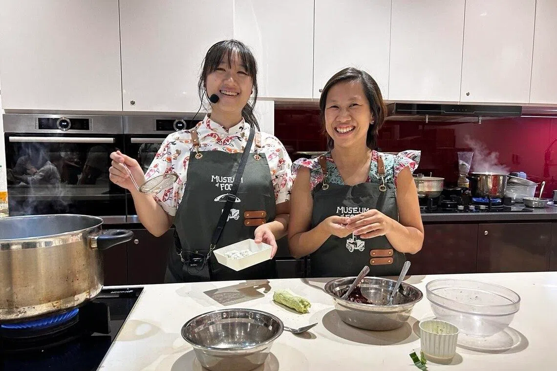 Ms Yeo Min (left) and Ms Emily Yeo (right) run workshops celebrating Singapore’s food heritage.